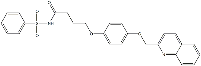 4-[4-(2-Quinolylmethoxy)phenoxy]-N-phenylsulfonylbutyramide Struktur