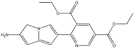 2-Amino-6-pyrrolizinopyridine-3,5-dicarboxylic acid diethyl ester Struktur