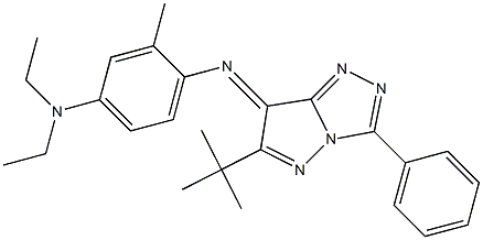 (7E)-7-[[2-Methyl-4-(diethylamino)phenyl]imino]-6-tert-butyl-3-phenyl-7H-pyrazolo[5,1-c]-1,2,4-triazole Struktur