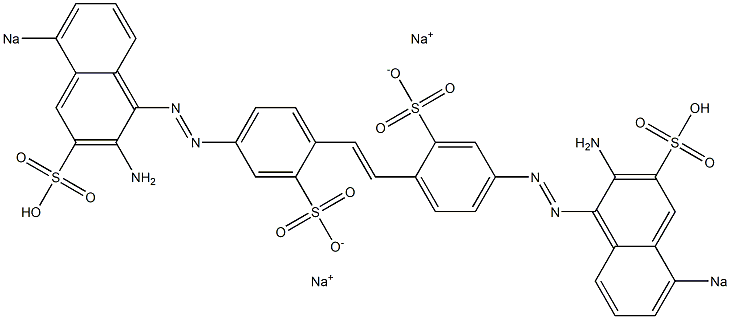 4,4'-Bis[(2-amino-5-sodiosulfo-1-naphthalenyl)azo]stilbene-2,2'-disulfonic acid disodium salt Struktur