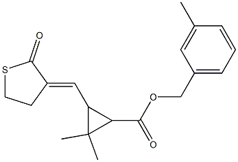 3-[[(3E)-2-Oxothiolan-3-ylidene]methyl]-2,2-dimethylcyclopropanecarboxylic acid 3-methylbenzyl ester Struktur