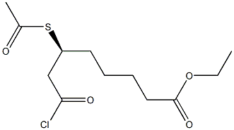 [S,(-)]-7-Chloroformyl-6-(acetylthio)heptanoic acid ethyl ester Struktur