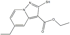 2-Mercapto-5-ethylpyrazolo[1,5-a]pyridine-3-carboxylic acid ethyl ester Struktur