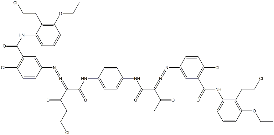 3,3'-[2-(Chloromethyl)-1,4-phenylenebis[iminocarbonyl(acetylmethylene)azo]]bis[N-[2-(2-chloroethyl)-3-ethoxyphenyl]-6-chlorobenzamide] Struktur