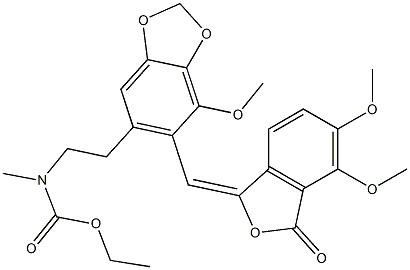 N-[2-[6-[[(E)-4,5-Dimethoxy-3-oxoisobenzofuran-1(3H)-ylidene]methyl]-7-methoxy-1,3-benzodioxol-5-yl]ethyl]-N-methylcarbamic acid ethyl ester Struktur