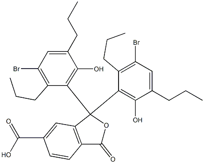 1,1-Bis(3-bromo-6-hydroxy-2,5-dipropylphenyl)-1,3-dihydro-3-oxoisobenzofuran-6-carboxylic acid Struktur