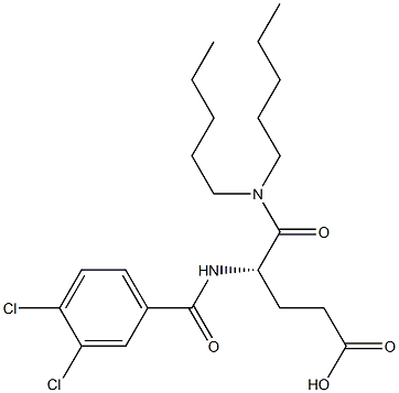 (S)-4-[(3,4-Dichlorobenzoyl)amino]-5-(dipentylamino)-5-oxopentanoic acid Struktur