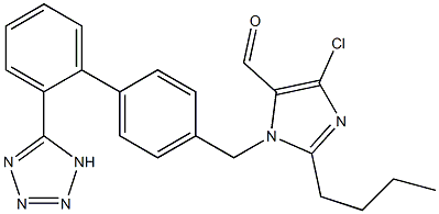 2-Butyl-5-chloro-3-[[2'-(1H-tetrazole-5-yl)-1,1'-biphenyl-4-yl]methyl]-3H-imidazole-4-carbaldehyde Struktur