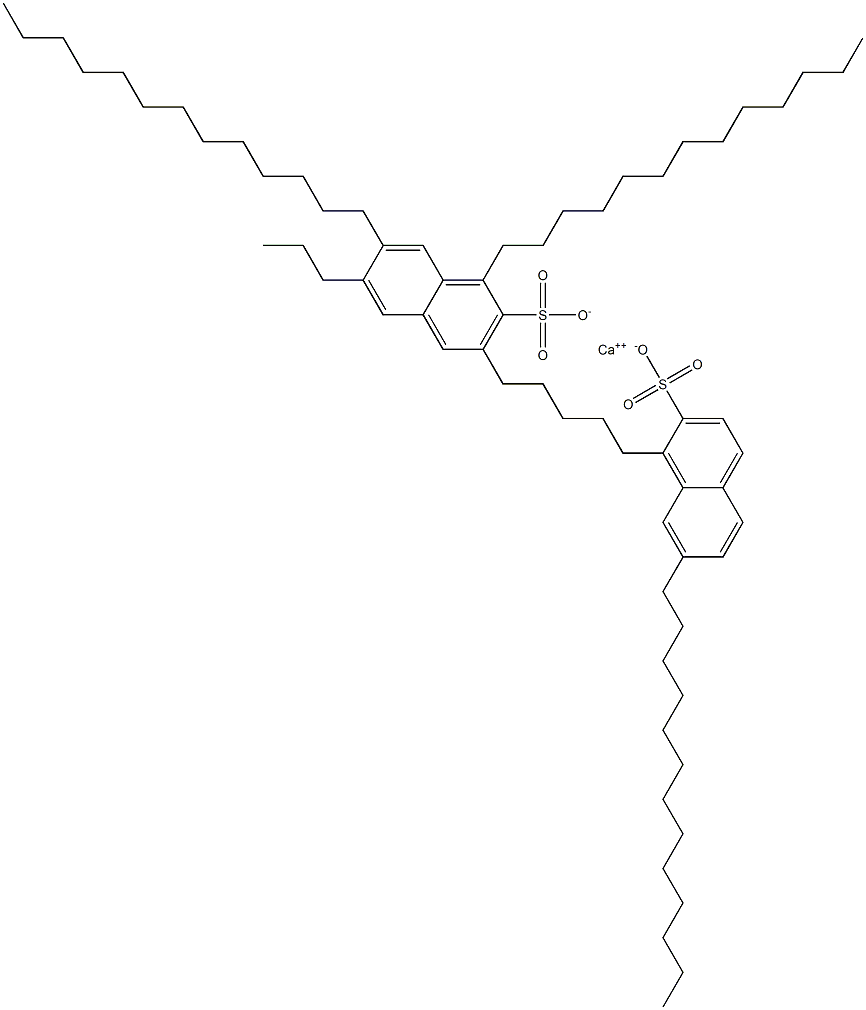 Bis(1,7-ditridecyl-2-naphthalenesulfonic acid)calcium salt Struktur