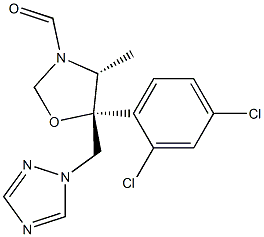 (4R,5R)-5-(2,4-Dichlorophenyl)-4-methyl-3-formyl-5-[(1H-1,2,4-triazol-1-yl)methyl]oxazolidine Struktur