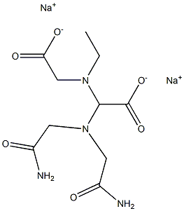 2-[Bis(carbamoylmethyl)amino]ethyliminodiacetic acid disodium salt Struktur