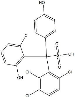 (2-Chloro-6-hydroxyphenyl)(2,3,6-trichlorophenyl)(4-hydroxyphenyl)methanesulfonic acid Struktur