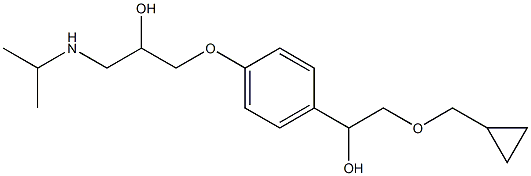 1-[4-[2-(Cyclopropylmethyloxy)-1-hydroxyethyl]phenoxy]-3-isopropylamino-2-propanol Struktur