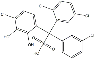 (3-Chlorophenyl)(2,5-dichlorophenyl)(4-chloro-2,3-dihydroxyphenyl)methanesulfonic acid Struktur