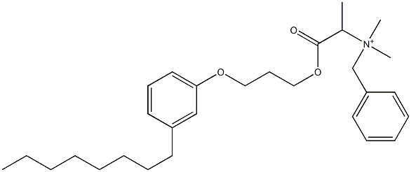 N,N-Dimethyl-N-benzyl-N-[1-[[3-(3-octylphenyloxy)propyl]oxycarbonyl]ethyl]aminium Struktur