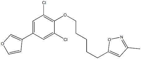 3-Methyl-5-[5-[2,6-dichloro-4-(3-furanyl)phenoxy]pentyl]isoxazole Struktur