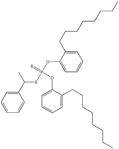 Dithiophosphoric acid O,O-bis(2-octylphenyl)S-(1-phenylethyl) ester Struktur