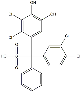 (3,4-Dichlorophenyl)(2,3-dichloro-4,5-dihydroxyphenyl)phenylmethanesulfonic acid Struktur