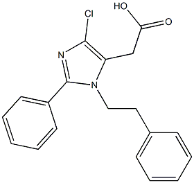 2-Phenyl-1-(2-phenylethyl)-4-chloro-1H-imidazole-5-acetic acid Struktur