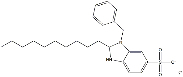 1-Benzyl-2-decyl-2,3-dihydro-1H-benzimidazole-6-sulfonic acid potassium salt Struktur