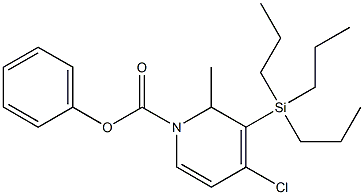 4-Chloro-1,2-dihydro-2-methyl-3-(tripropylsilyl)pyridine-1-carboxylic acid phenyl ester Struktur