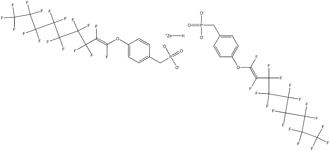 Bis[4-(heptadecafluoro-1-nonenyloxy)benzylphosphonic acid hydrogen]zinc salt Struktur