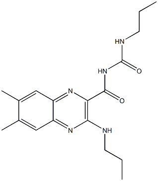 6,7-Dimethyl-3-(propylamino)-N-(N-propylcarbamoyl)quinoxaline-2-carboxamide Struktur