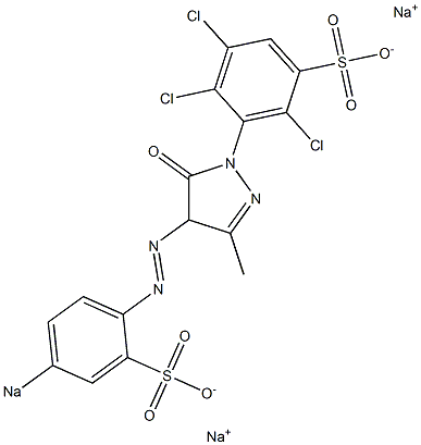 2,4,5-Trichloro-3-[5-oxo-4,5-dihydro-3-methyl-4-[(4-sodiosulfophenyl)azo]-1H-pyrazol-1-yl]benzenesulfonic acid sodium salt Struktur