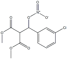 2,2-Bis(methoxycarbonyl)-1-(m-chlorophenyl)ethanol nitrate Struktur