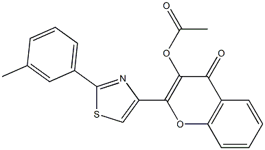 2-[2-(3-Methylphenyl)thiazol-4-yl]-3-acetoxychromone Struktur