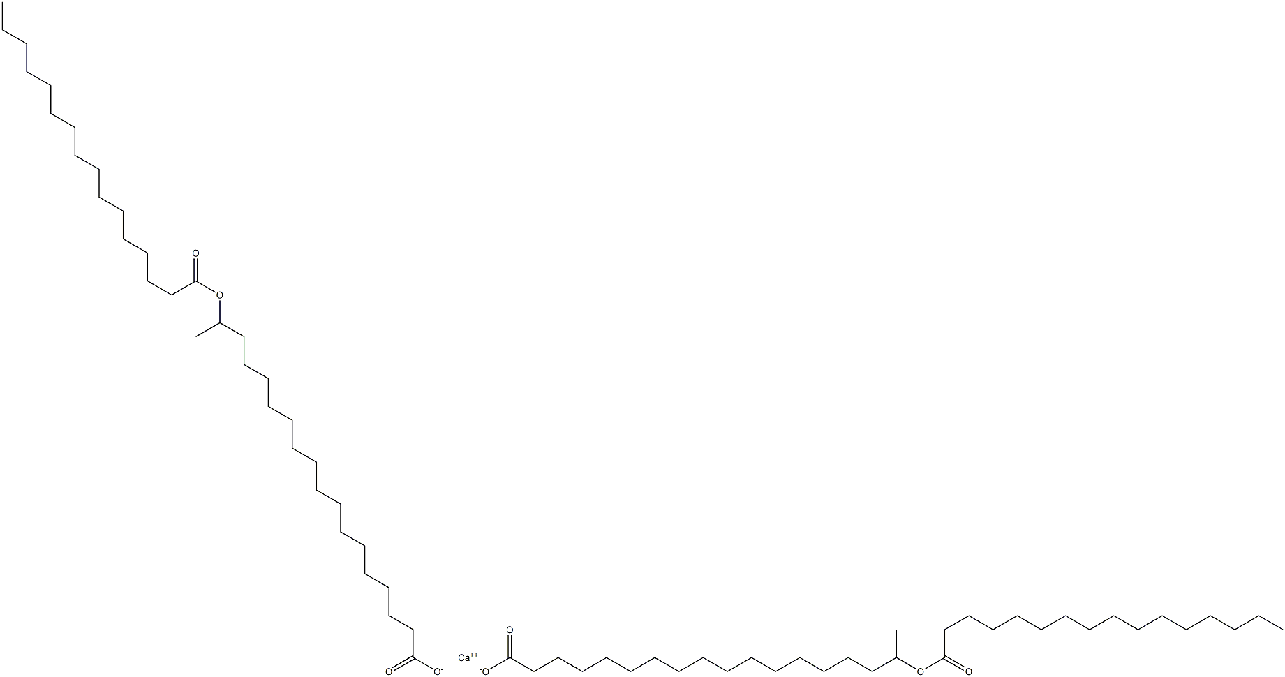 Bis(17-palmitoyloxystearic acid)calcium salt Struktur