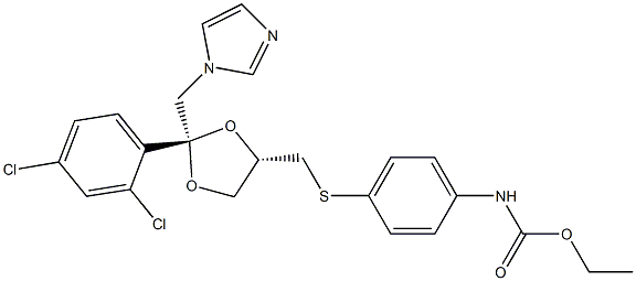 [4-[[[(2S,4S)-2-(2,4-Dichlorophenyl)-2-(1H-imidazol-1-ylmethyl)-1,3-dioxolan-4-yl]methyl]thio]phenyl]carbamic acid ethyl ester Struktur