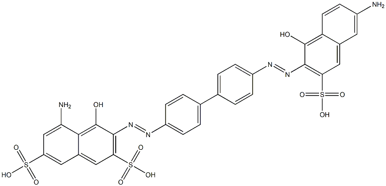 5-Amino-3-[[4'-[(6-amino-1-hydroxy-3-sulfo-2-naphthalenyl)azo][1,1'-biphenyl]-4-yl]azo]-4-hydroxy-2,7-naphthalenedisulfonic acid Struktur