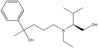 5-[N-Ethyl-N-[(S)-1-hydroxymethyl-2-methylpropyl]amino]-2-phenyl-2-pentanol Struktur