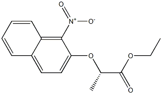 [S,(+)]-2-[(1-Nitro-2-naphtyl)oxy]propionic acid ethyl ester Struktur