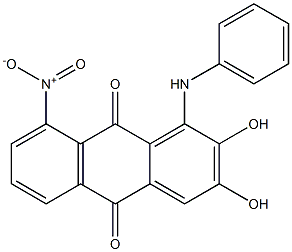 1-Anilino-2,3-dihydroxy-8-nitroanthraquinone Struktur