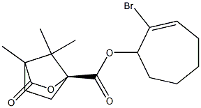 (1S)-4,7,7-Trimethyl-3-oxo-2-oxabicyclo[2.2.1]heptane-1-carboxylic acid 2-bromo-2-cyclohepten-1-yl ester Struktur