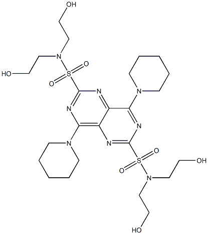 N,N,N',N'-Tetrakis(2-hydroxyethyl)-4,8-dipiperidino-2,6-pyrimido[5,4-d]pyrimidinedisulfonamide Struktur