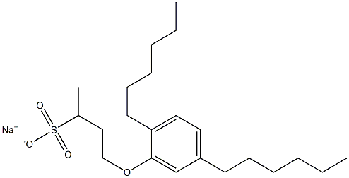 4-(2,5-Dihexylphenoxy)butane-2-sulfonic acid sodium salt Struktur