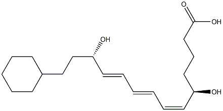 (5R,6Z,8E,10E,12S)-5,12-Dihydroxy-14-cyclohexyl-6,8,10-tetradecatrienoic acid Struktur