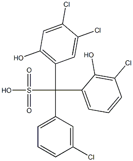 (3-Chlorophenyl)(3-chloro-2-hydroxyphenyl)(3,4-dichloro-6-hydroxyphenyl)methanesulfonic acid Struktur