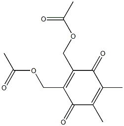 5,6-Dimethyl-2,3-bis(acetoxymethyl)-p-benzoquinone Struktur