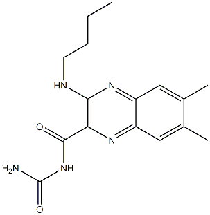 6,7-Dimethyl-3-(butylamino)-N-(carbamoyl)quinoxaline-2-carboxamide Struktur