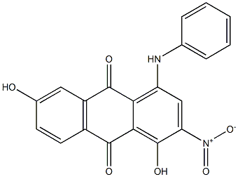 1-Anilino-4,7-dihydroxy-3-nitroanthraquinone Struktur