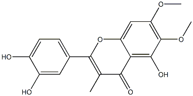 5-Hydroxy-2-(3,4-dihydroxyphenyl)-6,7-dimethoxy-3-methyl-4H-1-benzopyran-4-one Struktur