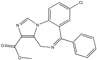 8-Chloro-6-phenyl-4H-imidazo[1,5-a][1,4]benzodiazepine-3-carboxylic acid methyl ester Struktur