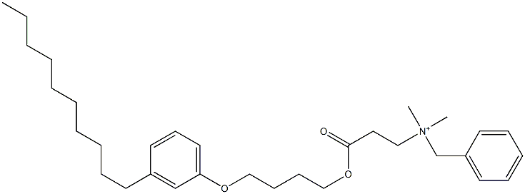 N,N-Dimethyl-N-benzyl-N-[2-[[4-(3-decylphenyloxy)butyl]oxycarbonyl]ethyl]aminium Struktur