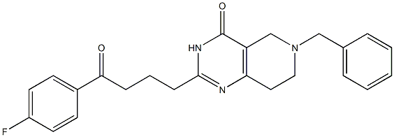 6-Benzyl-2-[3-(4-fluorobenzoyl)propyl]-5,6,7,8-tetrahydropyrido[4,3-d]pyrimidin-4(3H)-one Struktur