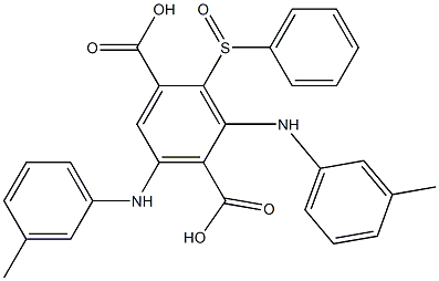 2-(Phenylsulfinyl)-3,5-di(m-toluidino)terephthalic acid Struktur