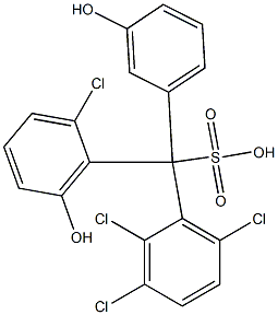 (2-Chloro-6-hydroxyphenyl)(2,3,6-trichlorophenyl)(3-hydroxyphenyl)methanesulfonic acid Struktur